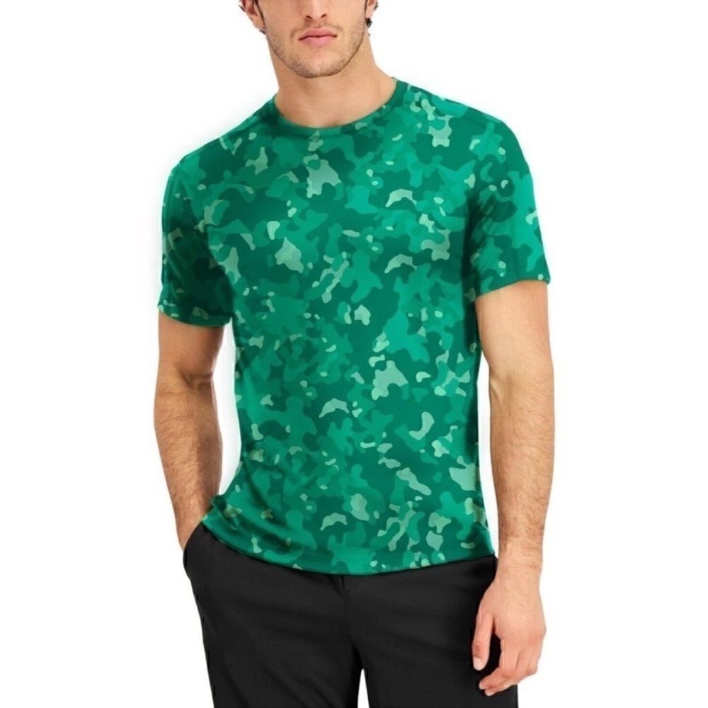 New ID IDEOLOGY Men's Birdseye Printed Training T-Shirt bold emerald M